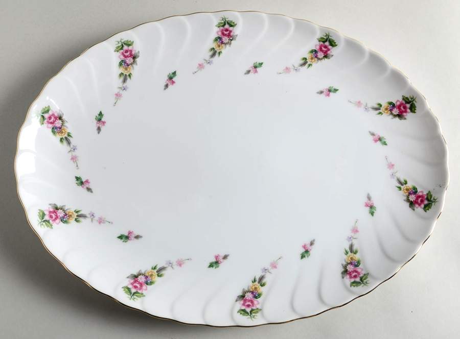Floral Trail 14" Oval Serving Platter by Swirl-1