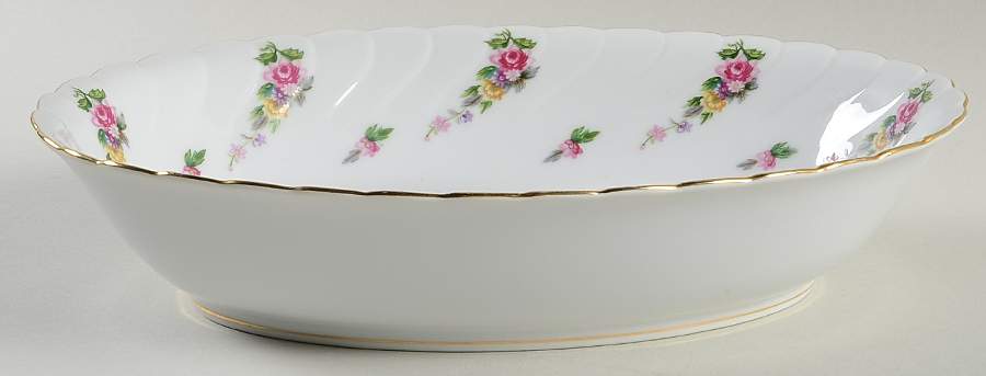 Floral Trail 10" Oval Vegetable Bowl by Swirl-1