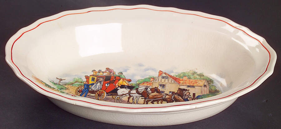 Coaching Days 9" Oval Vegetable Bowl by Swinnertons-1