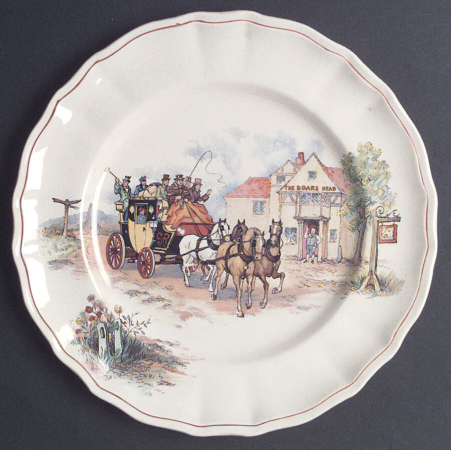 Coaching Days Dinner Plate by Swinnertons-1
