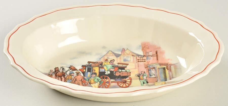 Coaching Days 10" Oval Vegetable Bowl by Swinnertons-1