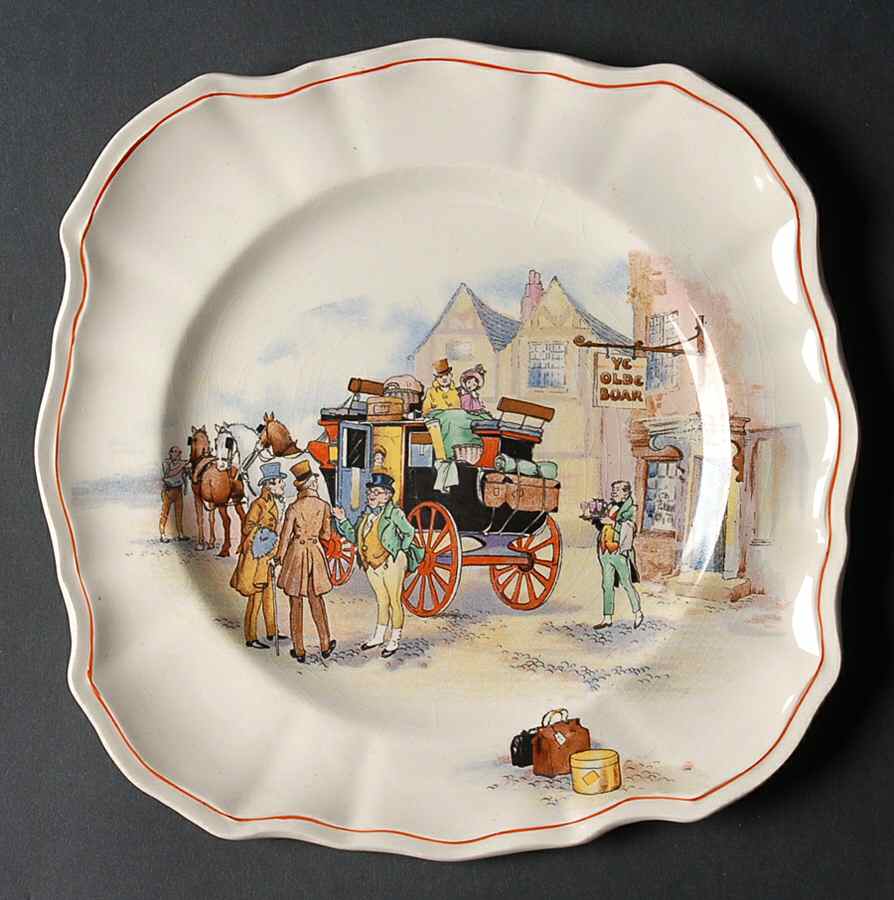 Coaching Days Square Salad Plate by Swinnertons-1