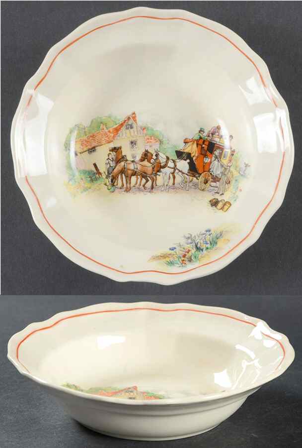 Coaching Days Rim Fruit/Dessert (Sauce) Bowl by Swinnertons-1