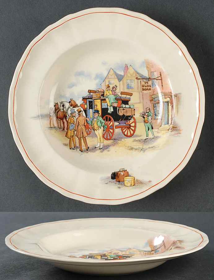 Coaching Days Large Rim Soup Bowl by Swinnertons-1