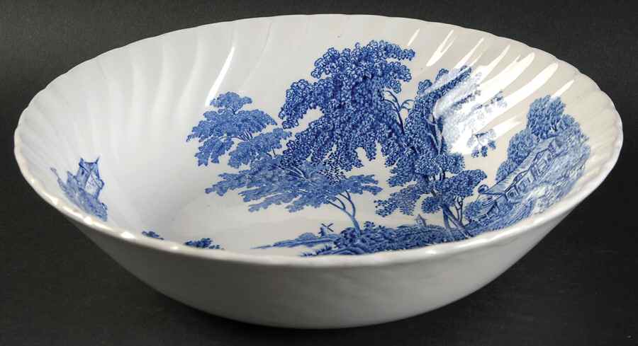 The Ferry Blue 8" Round Vegetable Bowl by Swinnertons-1
