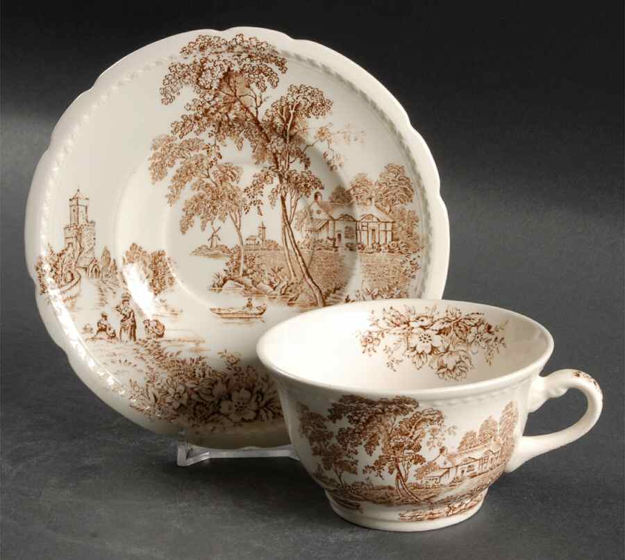 The Ferry Brown Flat Cup & Saucer Set by Swinnertons-1