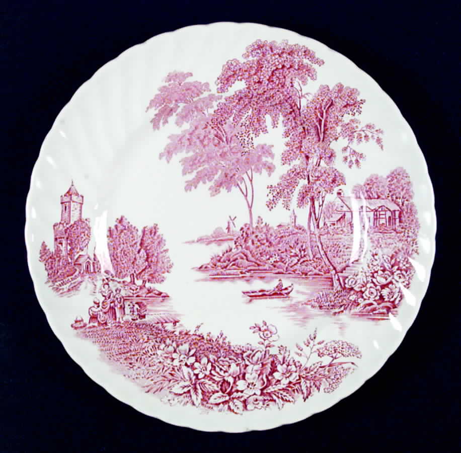 The Ferry Pink (White Back, Swirl) Dinner Plate by Swinnertons-1