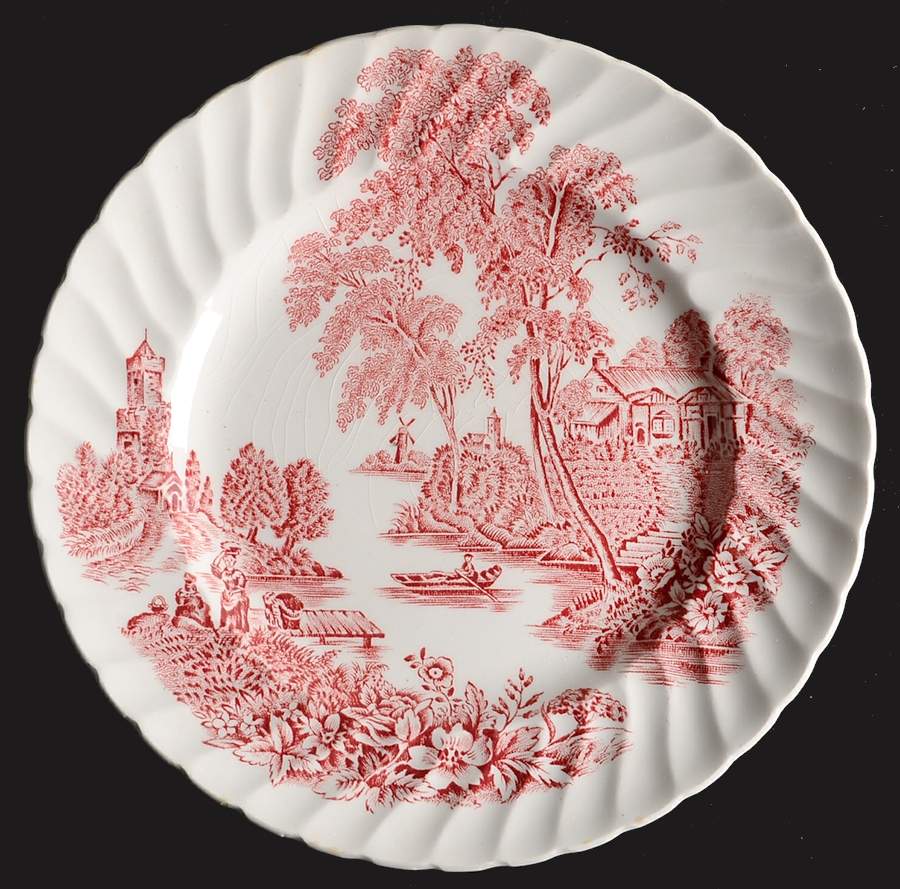 The Ferry Pink (White Back, Swirl) Bread & Butter Plate by Swinnertons-1