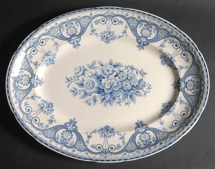 Kent Blue 16" Oval Serving Platter by Swinnertons-1