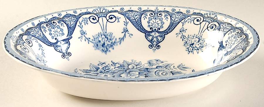 Kent Blue 9" Oval Vegetable Bowl by Swinnertons-1