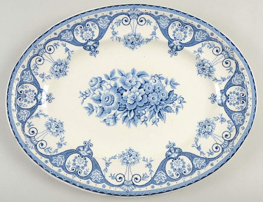 Kent Blue 12" Oval Serving Platter by Swinnertons-1