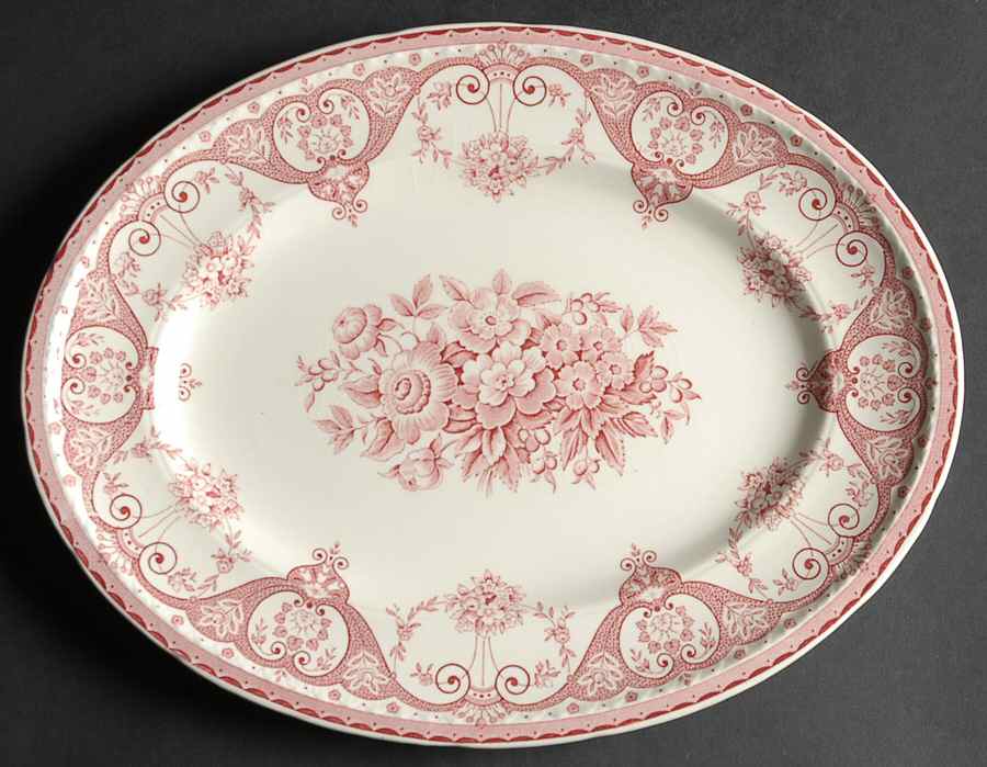 Kent Pink 12" Oval Serving Platter by Swinnertons-1