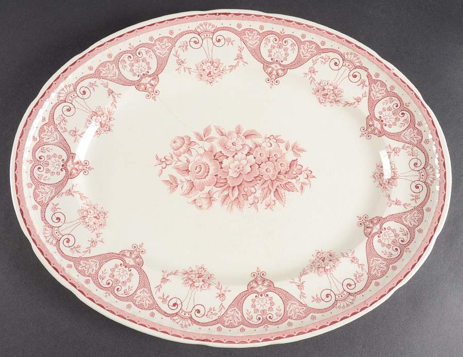 Kent Pink 14" Oval Serving Platter by Swinnertons-1