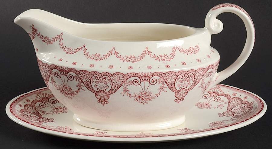 Kent Pink Gravy Boat & Underplate by Swinnertons-1