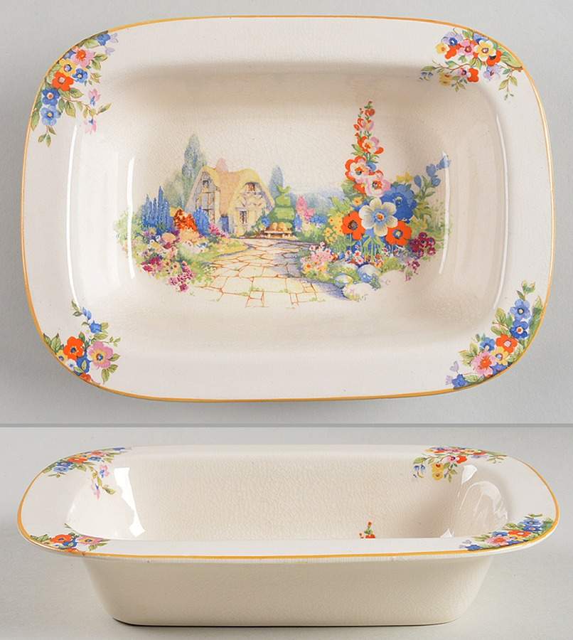 Old England Gardens 8" Oval Vegetable Bowl by Swinnertons-1