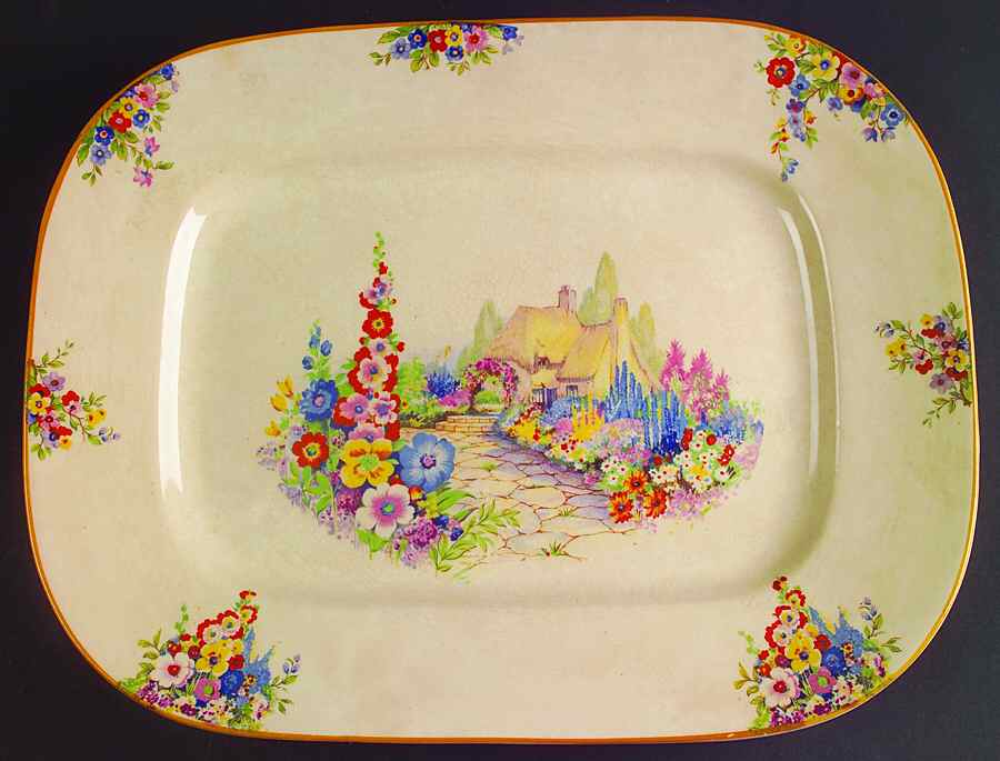Old England Gardens 14" Rectangular Serving Platter by Swinnertons-1