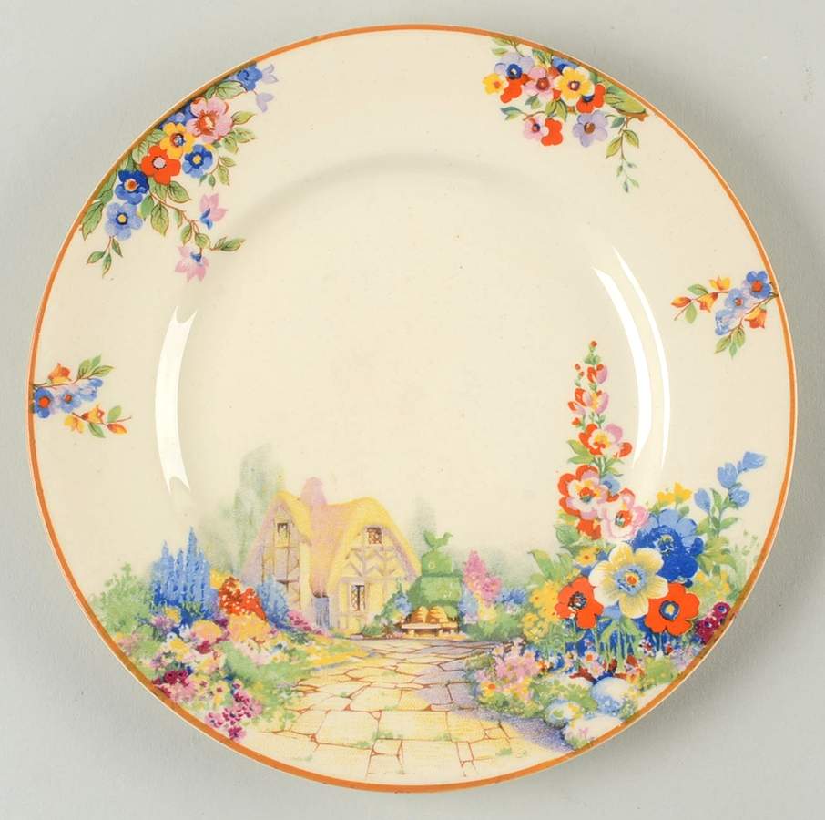 Old England Gardens Dessert/Pie Plate by Swinnertons-1