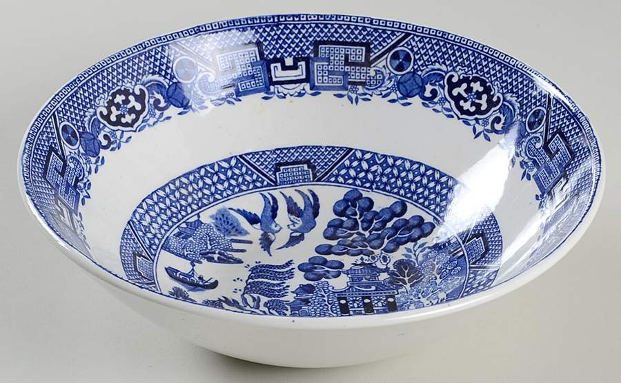 Old Willow Blue 8" Round Vegetable Bowl by Swinnertons-1
