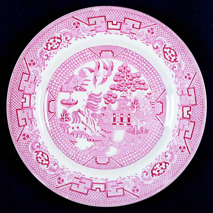 Old Willow Pink Luncheon Plate by Swinnertons-1