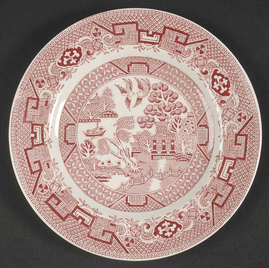 Old Willow Pink Bread & Butter Plate by Swinnertons-1
