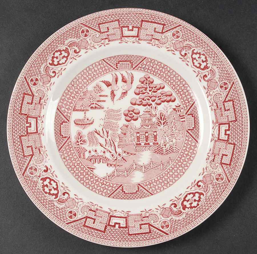 Old Willow Pink Salad Plate by Swinnertons-1