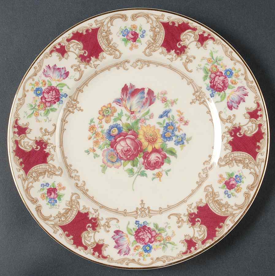 Romance Maroon Luncheon Plate by Syracuse-1