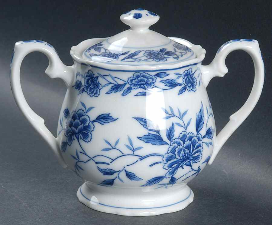 Blue Chatham Sugar Bowl & Lid by Symco-1