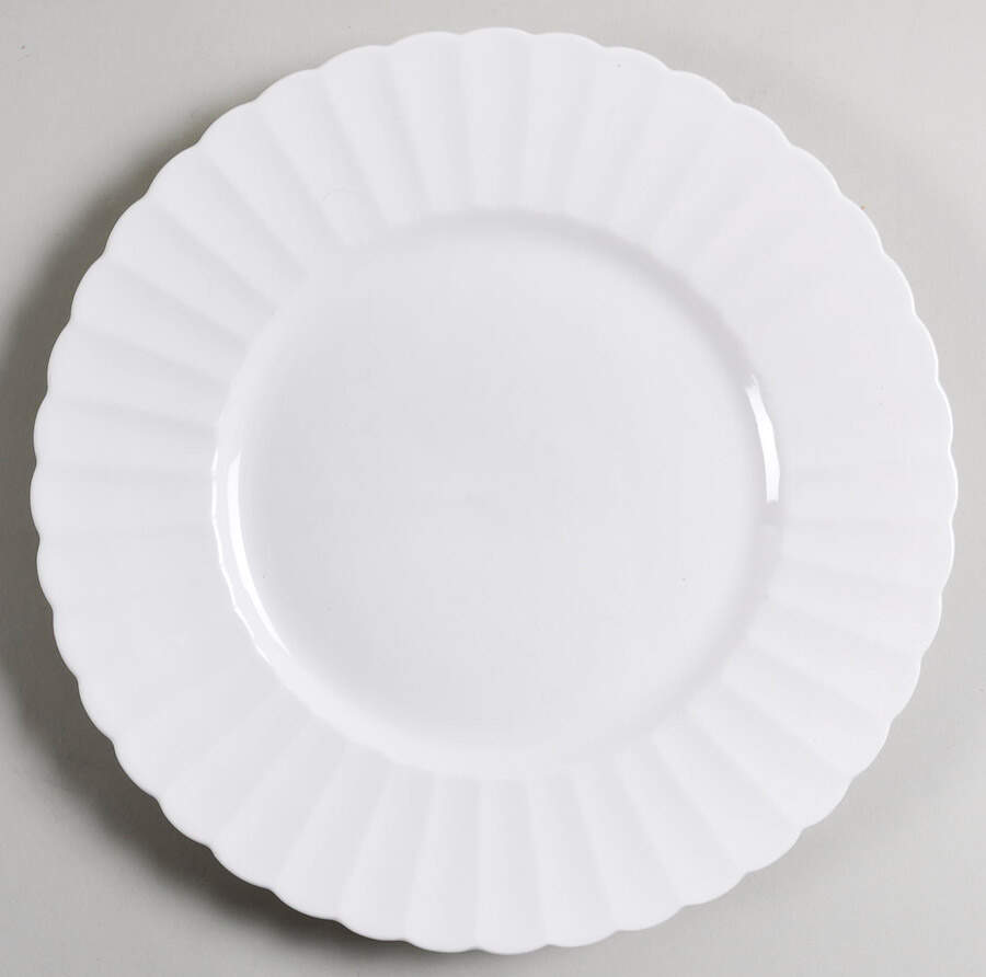 White Flute Dinner Plate by Susie Cooper-1