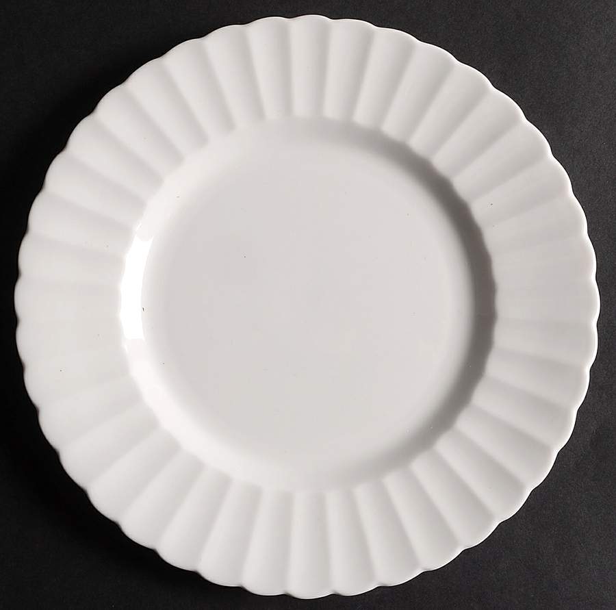 White Flute Salad Plate by Susie Cooper-1