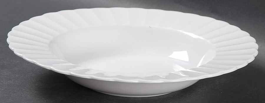 White Flute Rim Soup Bowl by Susie Cooper-1