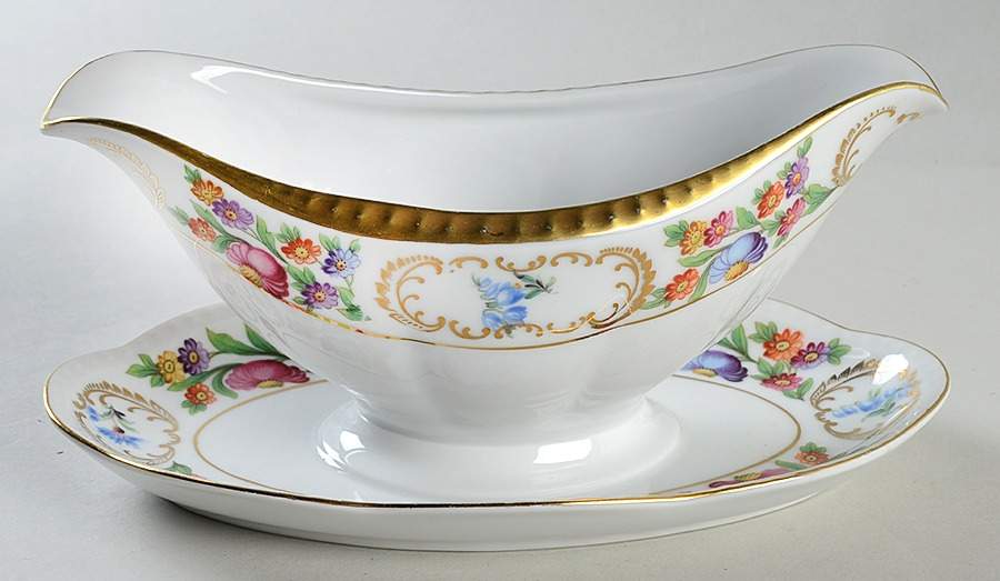 SCH115 Gravy Boat with Attached Underplate by Schumann - Bavaria-1