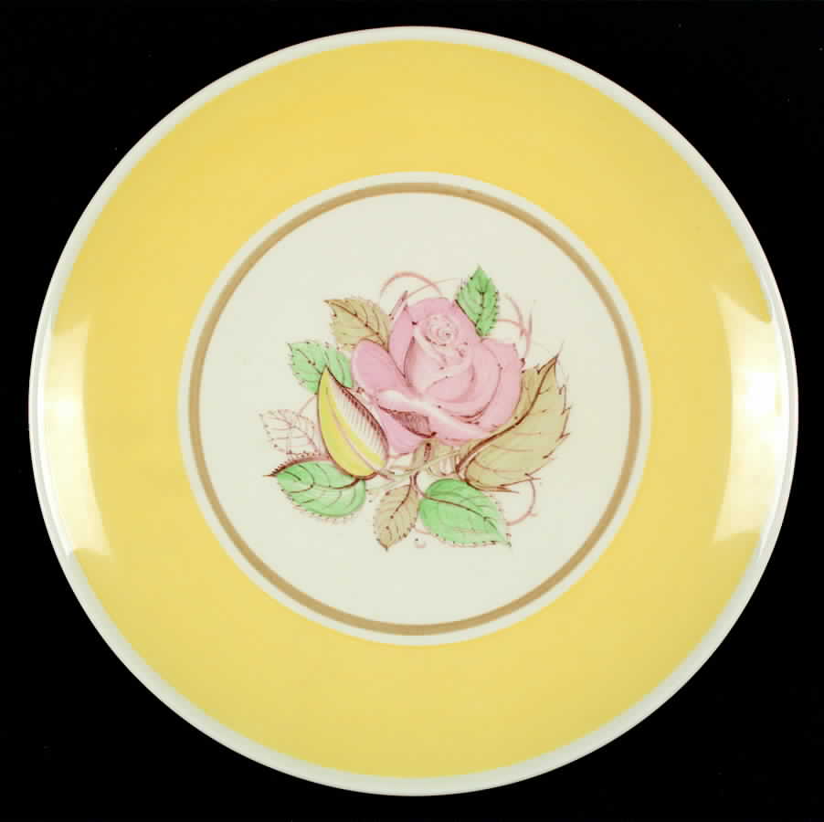 Patricia Rose Yellow (Coupe) Salad Plate by Susie Cooper-1