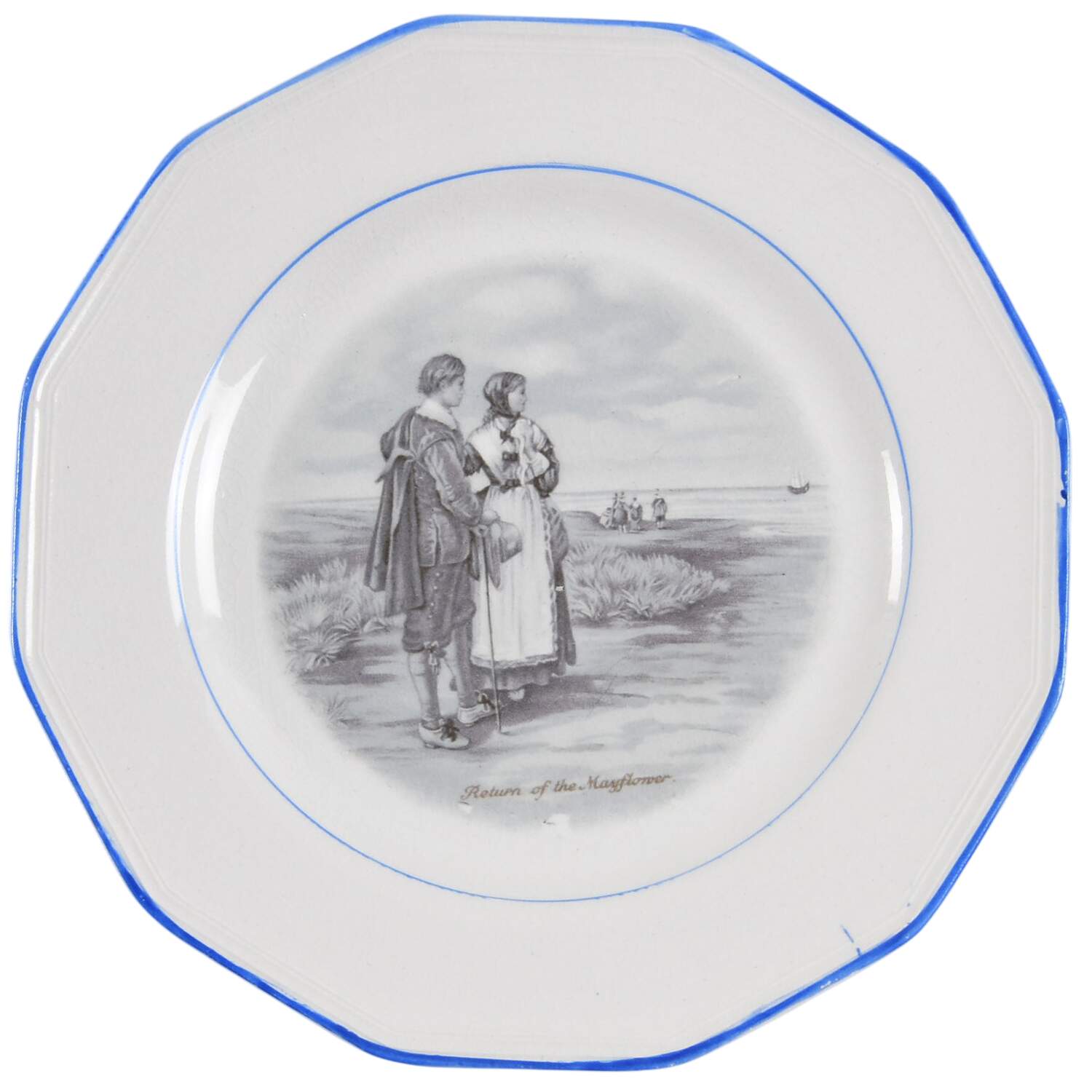 Courtship of Miles Standish Salad Plate by Sterling China (USA)-1