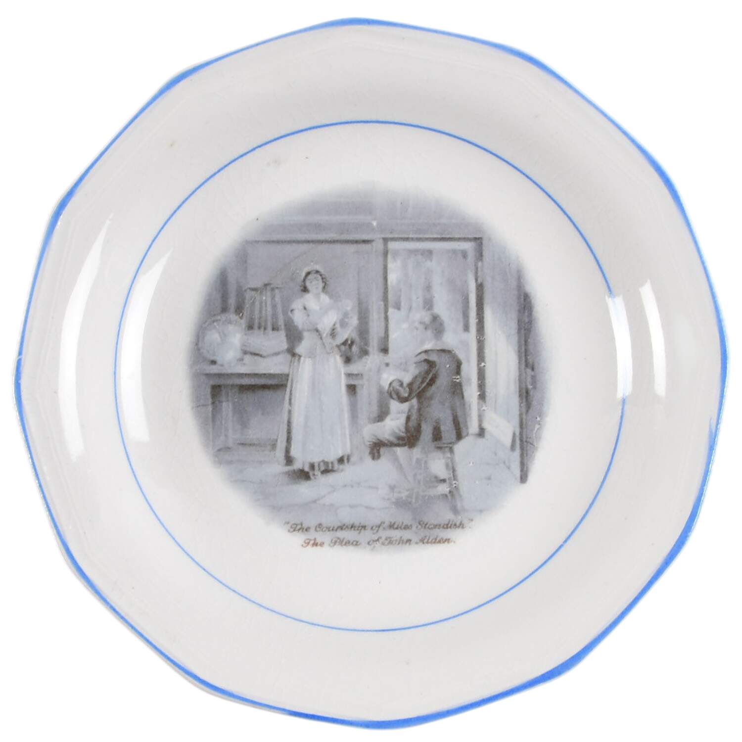 Courtship of Miles Standish Saucer for Flat Cup by Sterling China (USA)-1