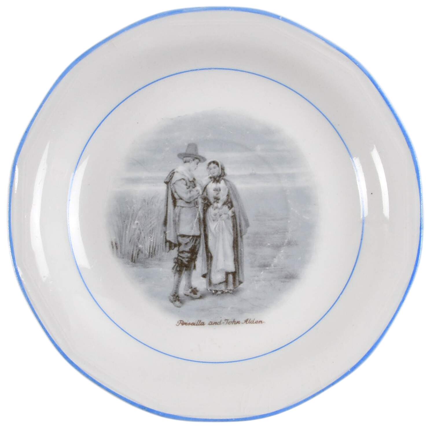 Courtship of Miles Standish Saucer for Flat Cup by Sterling China (USA)-1