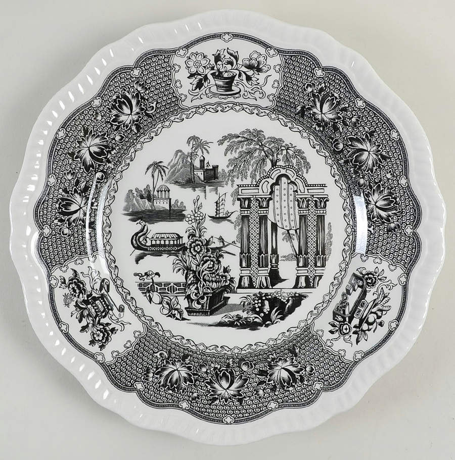 Archive Collection Black Large Dinner Plate by Spode-1