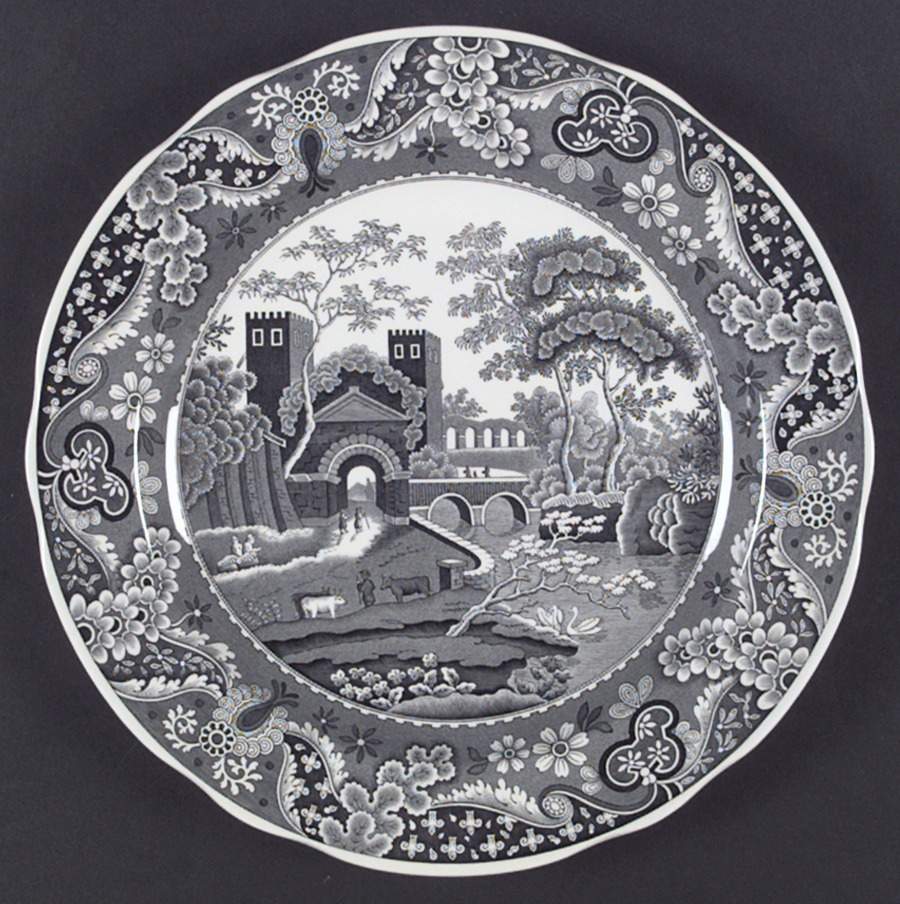 Archive Collection Black Dinner Plate by Spode-1