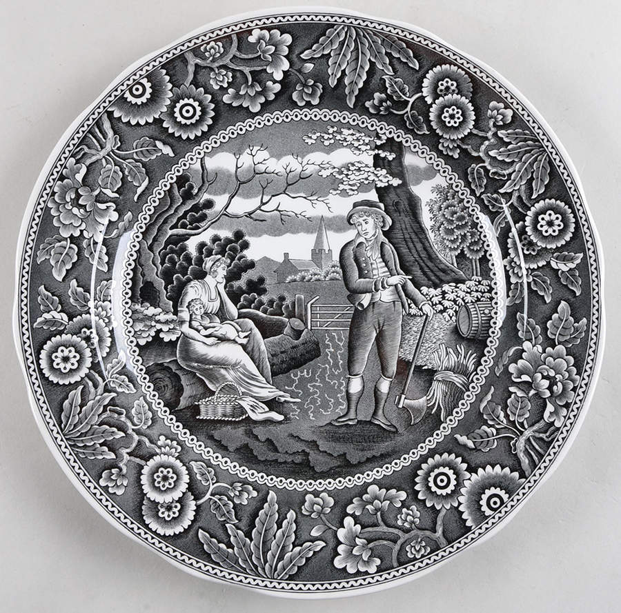 Archive Collection Black Dinner Plate by Spode-1