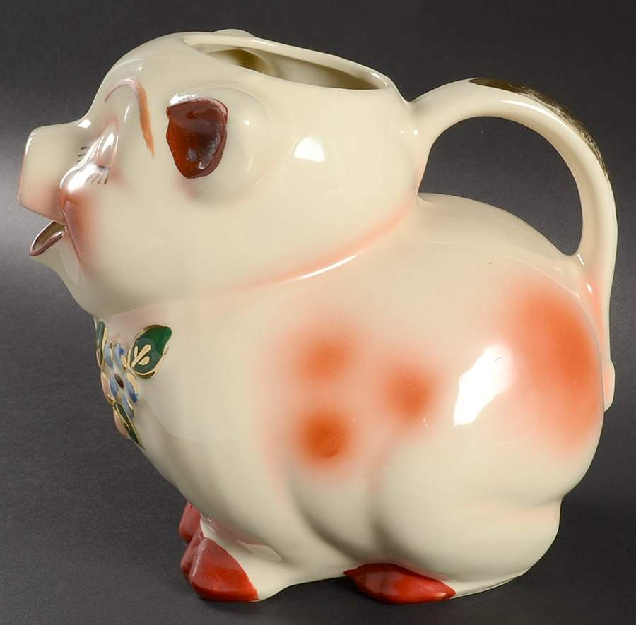 Smiley Pig  Figural #5 Pitcher by Shawnee-1