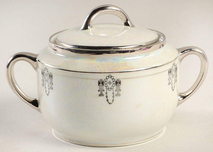 Colonial Sugar Bowl & Lid by Silverite (Bavaria)-1