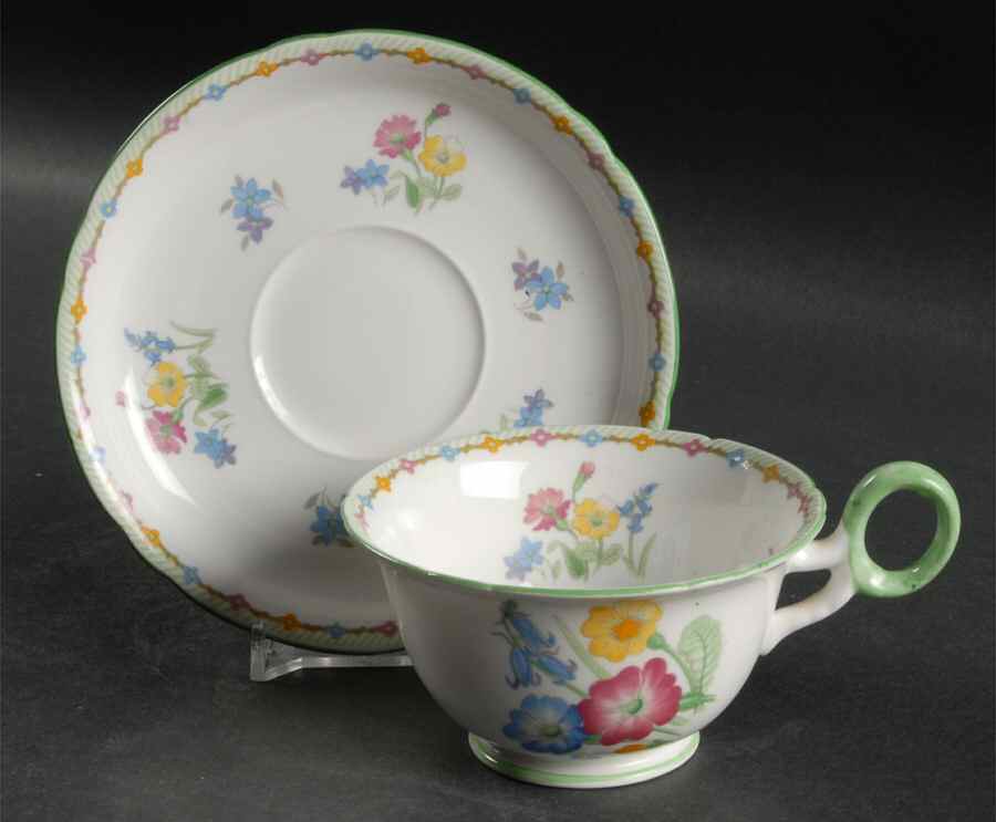 Wild Flowers Footed Cup & Saucer Set by Shelley-1