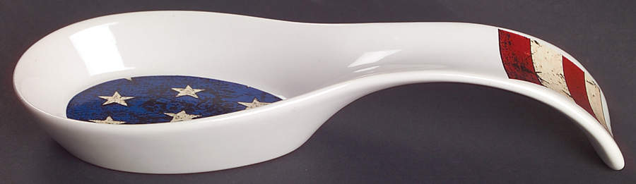 Colonial (Black Trim) Spoon Rest/Holder (Holds 1 Spoon) by Sakura-1