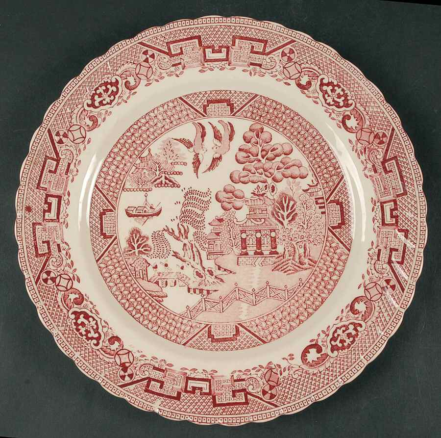 Old Willow Pink Dinner Plate by Swinnertons-1