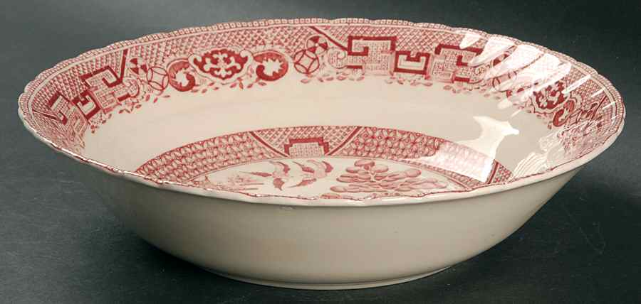 Old Willow Pink 9" Round Vegetable Bowl by Swinnertons-1