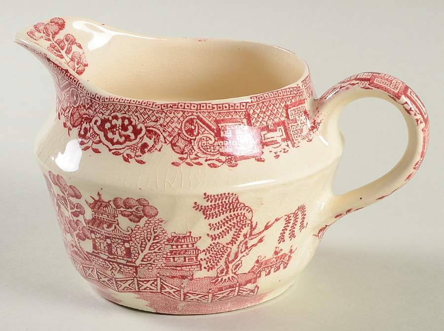Old Willow Pink Creamer by Swinnertons-1