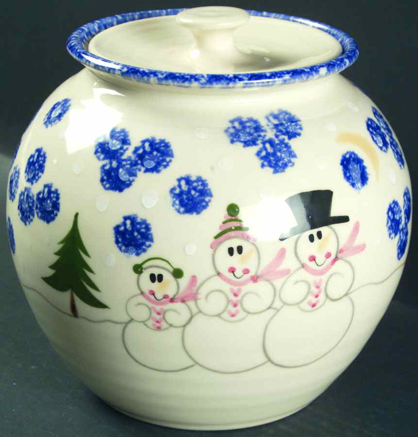 Snowman Family Cookie Jar & Lid by Shannon & Daughters-1