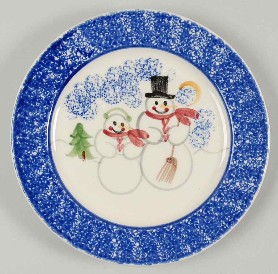Snowman Family Salad Plate by Shannon & Daughters-1