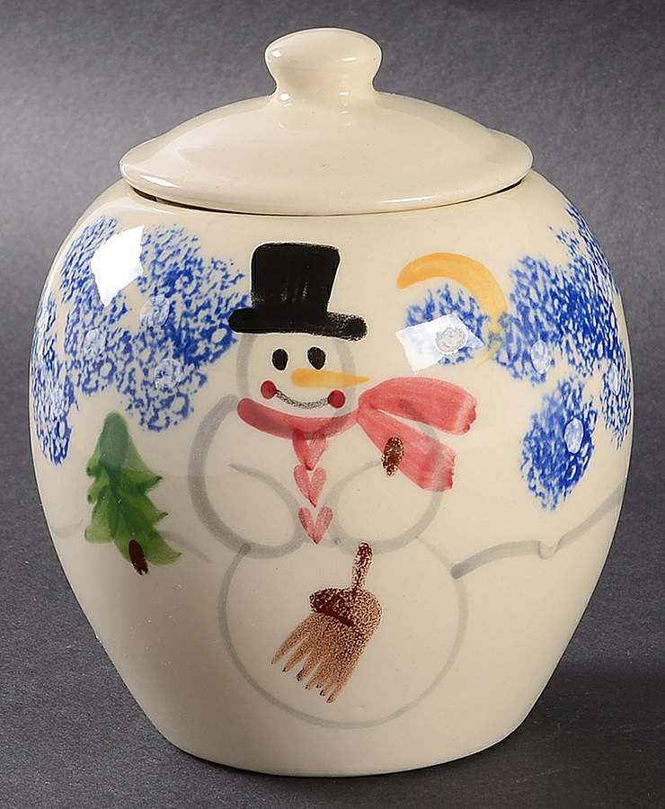 Snowman Family Sugar Bowl & Lid by Shannon & Daughters-1