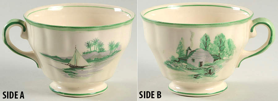 America Beautiful Footed Cup & Saucer Set by Swinnertons-1