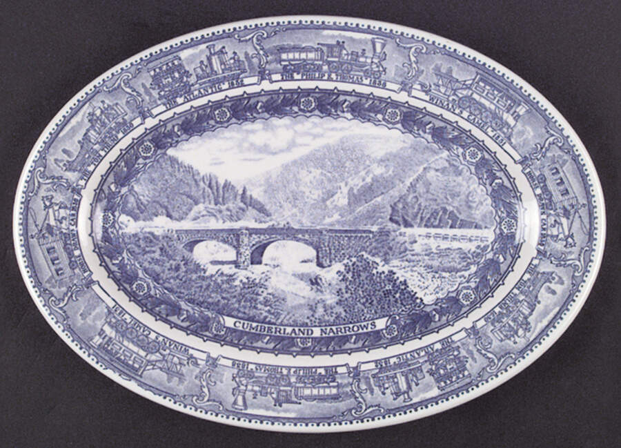 Centenary Colonial (Baltimore and Ohio) 11" Oval Serving Platter by Shenango-1